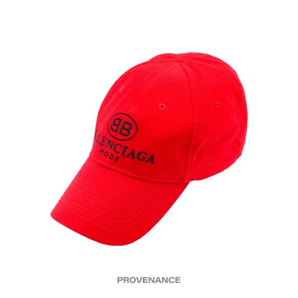 🔴 Balenciaga BB Logo Mode Embroidered Cap Hat - Red - Picture 2 of 11